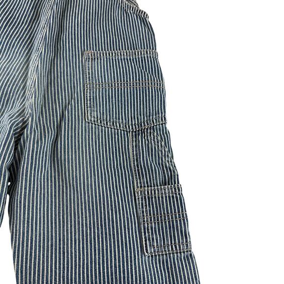 OshKosh B’gosh Toddler Railroad Stripe Overalls Size 3 Vintage Blue Denim - Picture 6 of 12